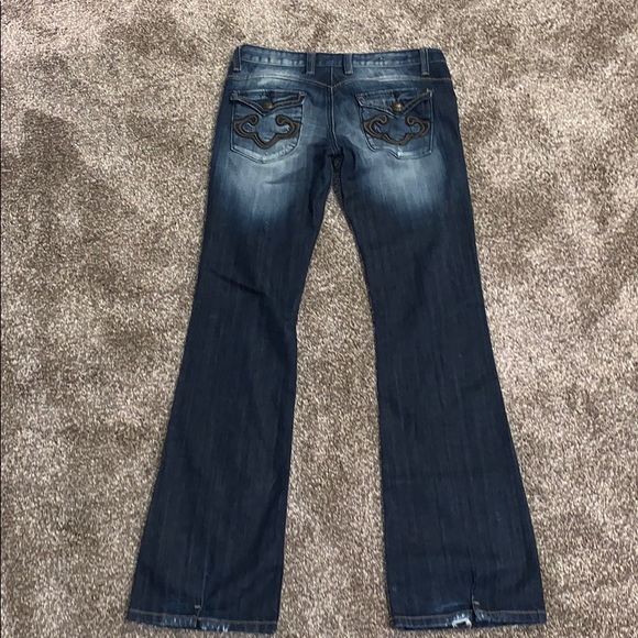 Dark Wash Flare Jeans - Picture 4 of 4